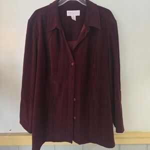 Women's Maggie McNaughton Jacket Blazer Plum Velour Velet Dressy Plus Size 18W